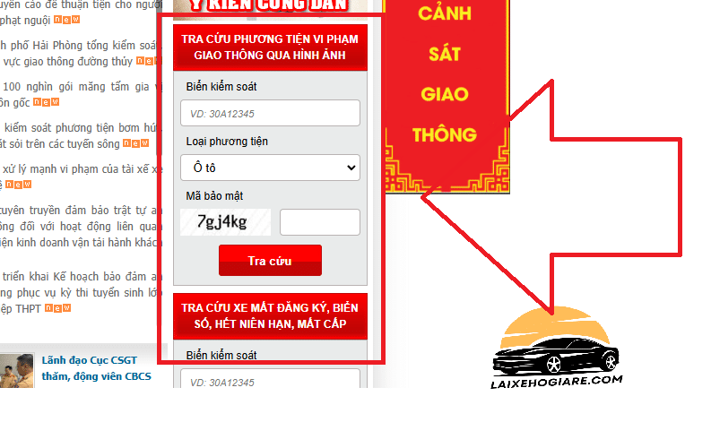 tra cứu phạt nguội online